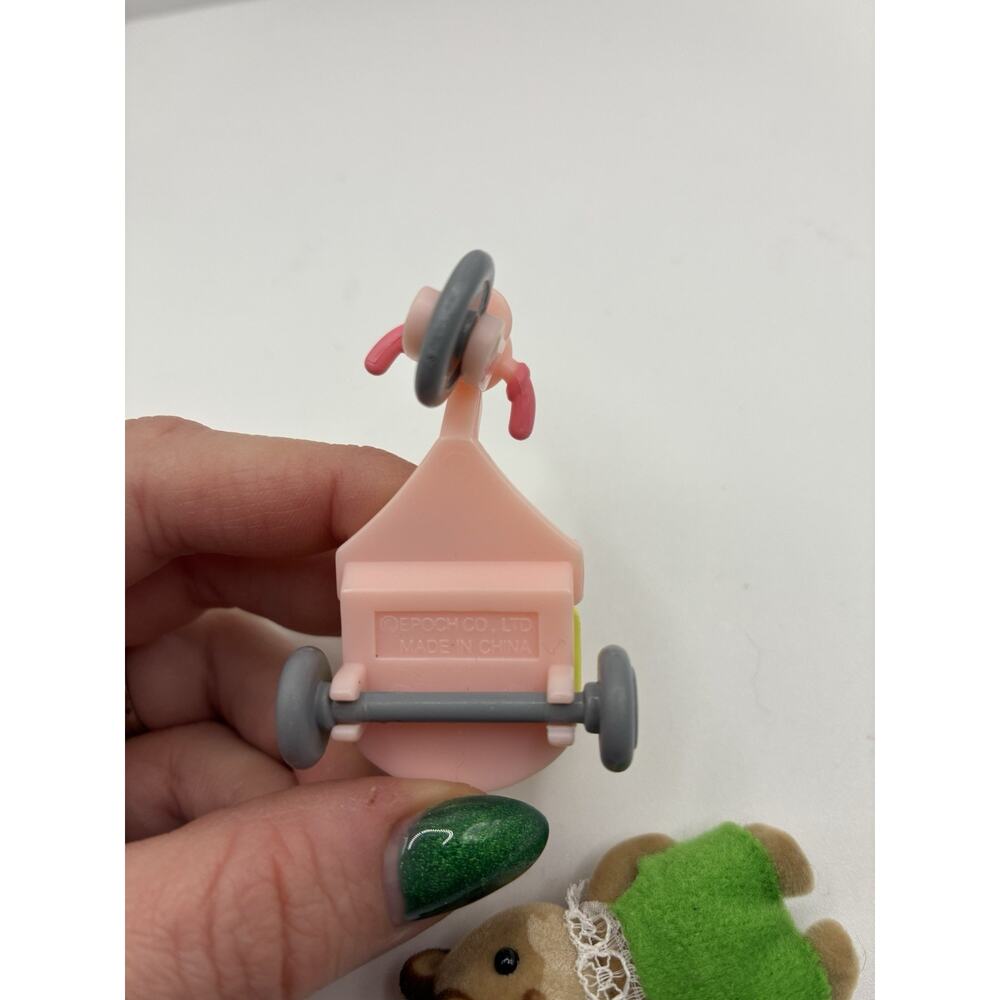 Calico Critters Sylvanian Families - Cycle Tricycle Cart With Baby Squirrel - Picture 5 of 6